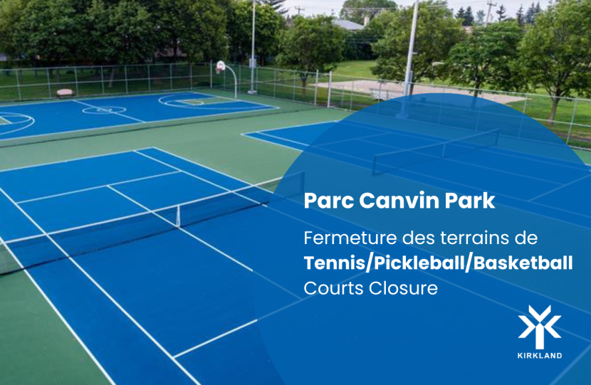 Travaux reportés au Parc Canvin : Fermeture temporaire des terrains de tennis, pickleball et basketball