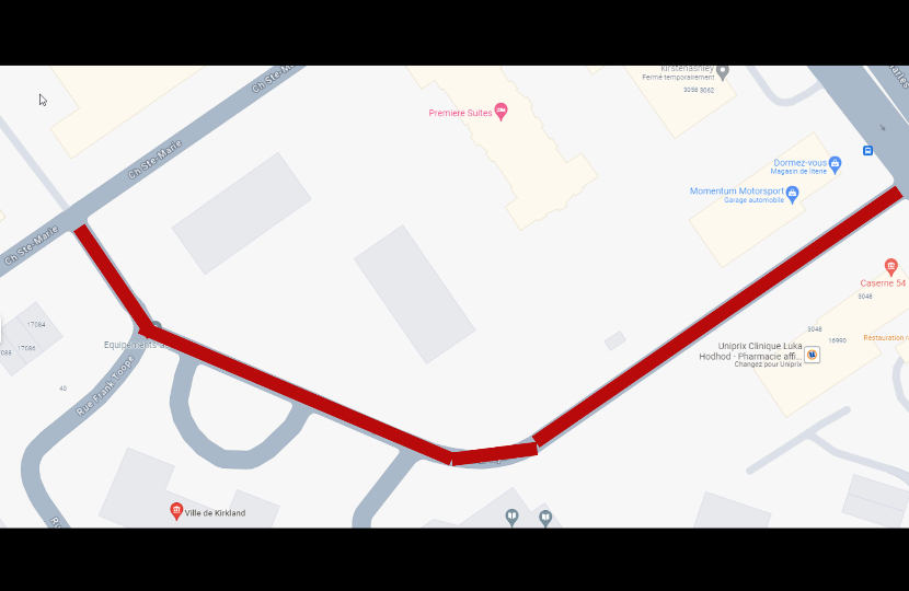 Fermeture du boulevard Hymus entre le boulevard Saint-Charles et le chemin Sainte-Marie, le vendredi 1 décembre, de 11h à 22h 